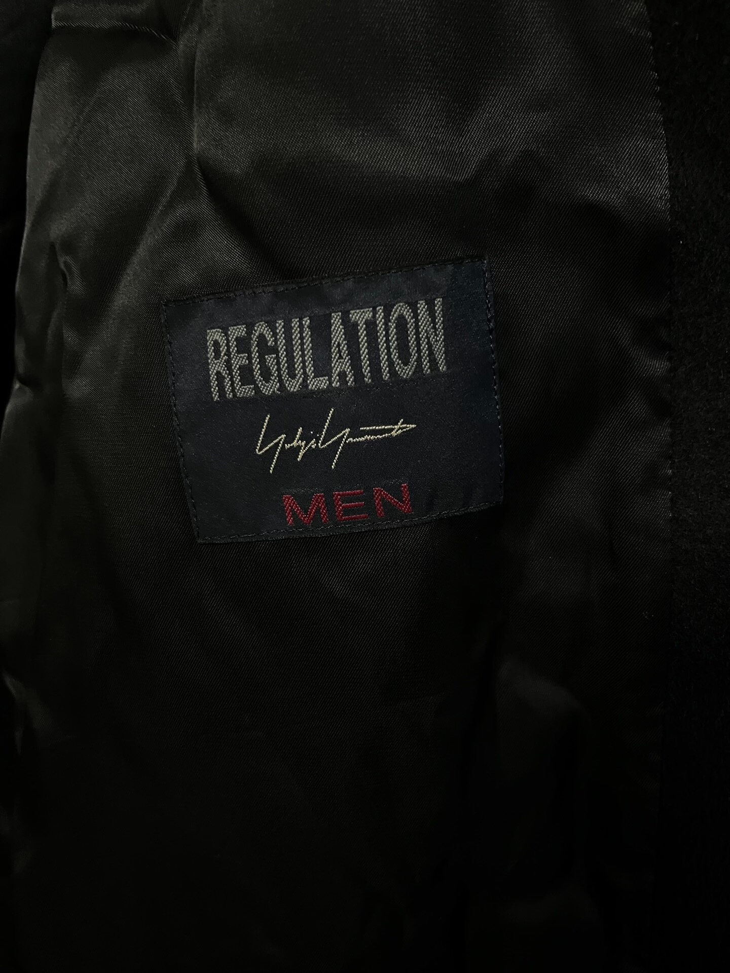 Yohji Yamamoto 23aw Regulation Flannel Boxing Coat — label