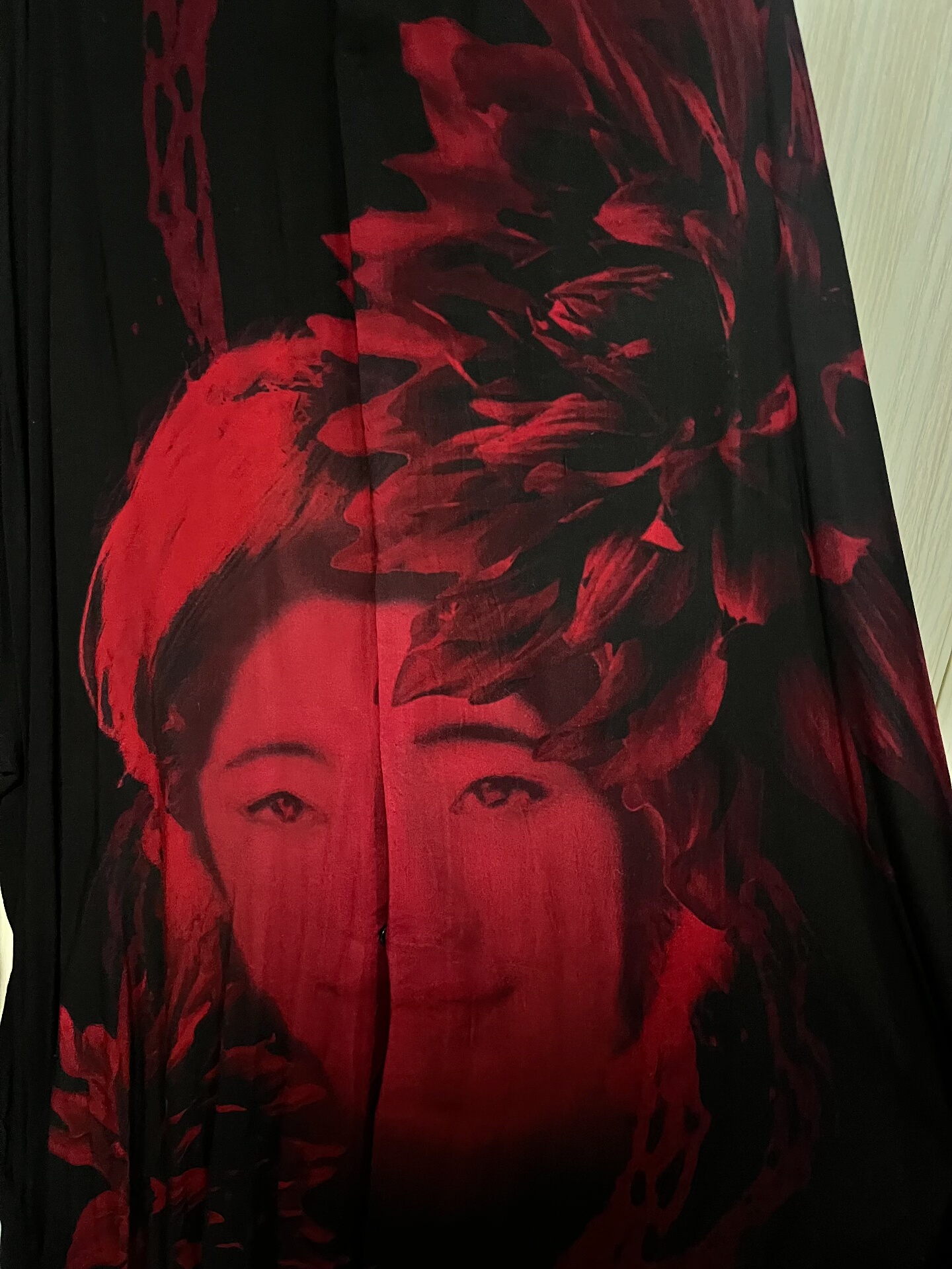 Yohji Yamamoto Black Floral Portrait Shirt Coat — back