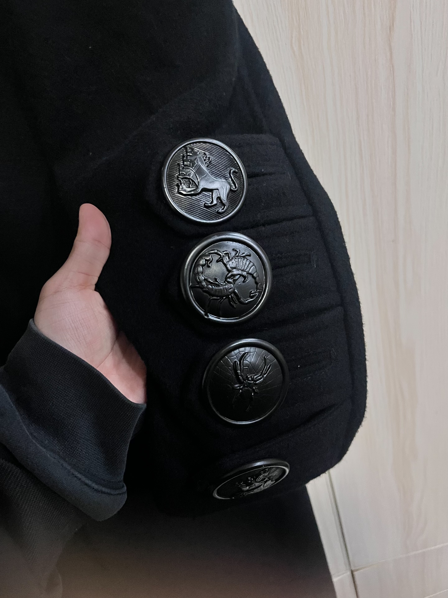 Yohji Yamamoto Black Shawl Collar Coat — label