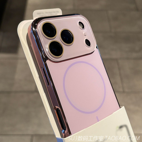 细圈磁吸充电适用iPhone17苹果17promax手机壳16plus紫粉色15电镀AG全包14水晶镜头膜13软边2防摔MagSafe硬壳