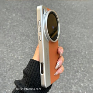 限定色秒变相机适用vivoX200手机壳x200Ultra复古金棕色X200s撞色拼接x200promini保护套PC硬壳大孔高档商务