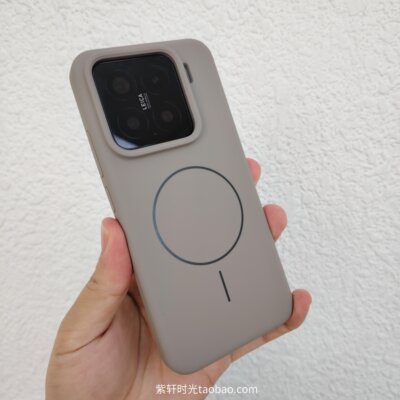 简约高级水泥灰细圈磁吸适用小米15/14手机壳13/15Ultra液态硅胶oppoFindx8s防摔耐脏vivoX200promini钛灰色