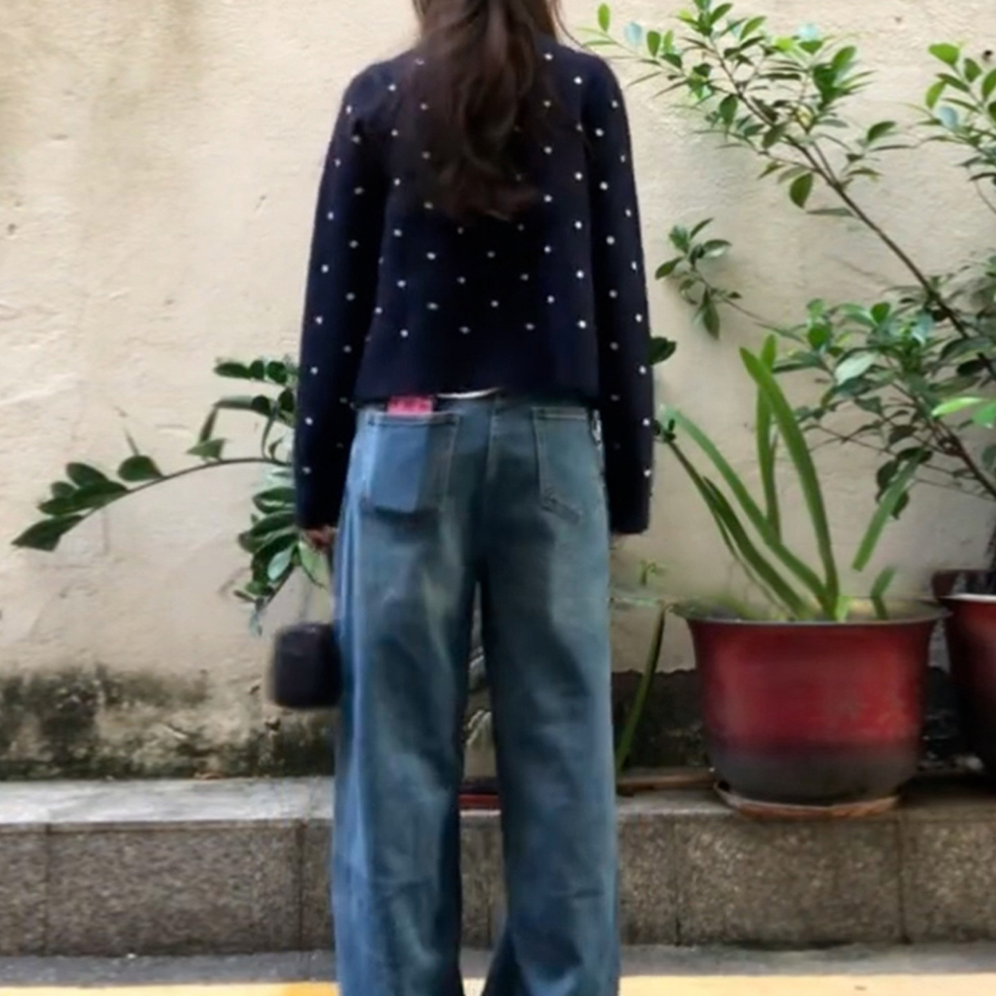 小个子香风蓝色波点外套