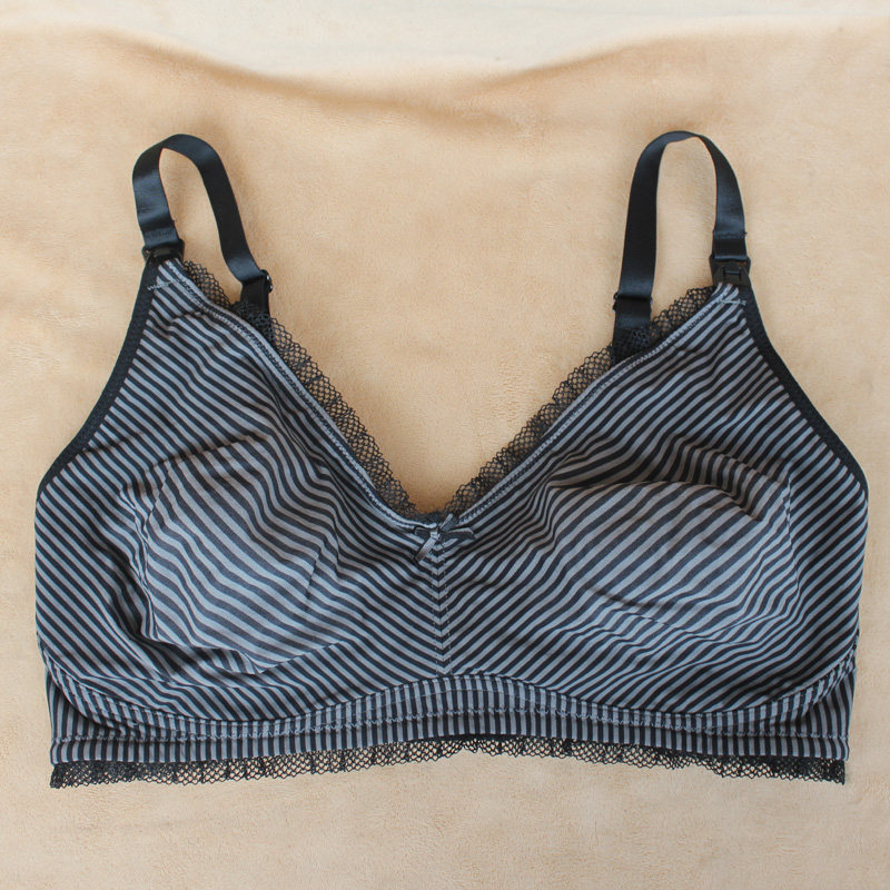 欧美夏季大罩杯光面无钢圈纯棉哺乳文胸薄款胸罩全罩杯包裹侧收