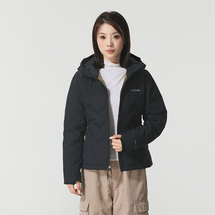 哥伦比亚羽绒服女装2025冬季户外夹克钛金点热能防风保暖连帽外套