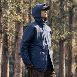 哥伦比亚羽绒三合一男装冬季新款保暖防风外套户外休闲夹克