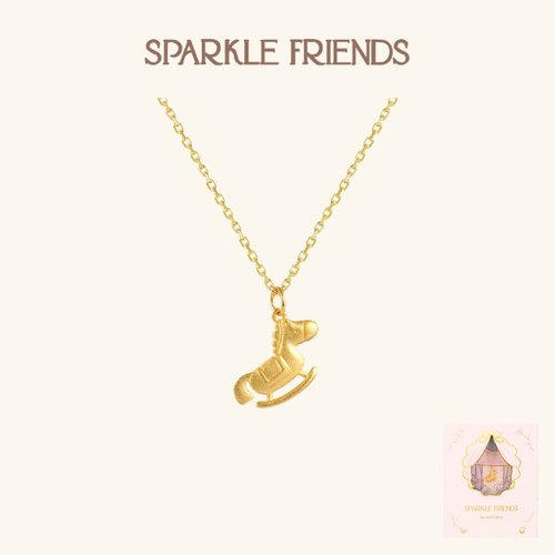 可爱童趣小木马项链女生礼物