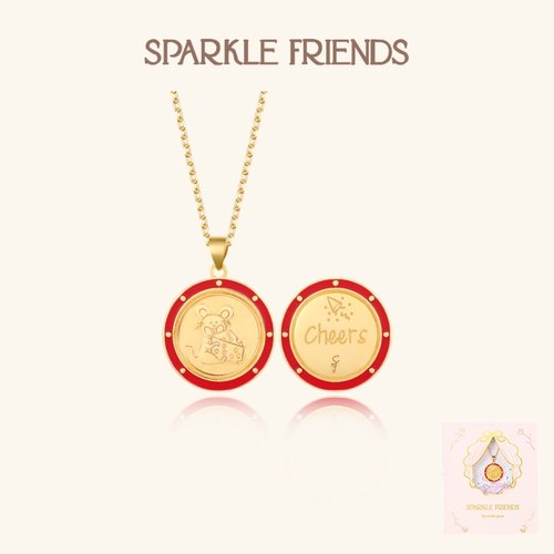 开心芝士老鼠圆牌项链女生礼物