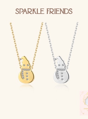 可爱小雪人项链纯银少女心礼物