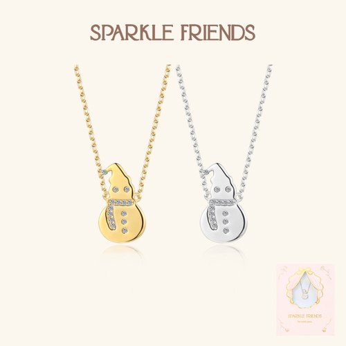 可爱小雪人项链纯银少女心礼物