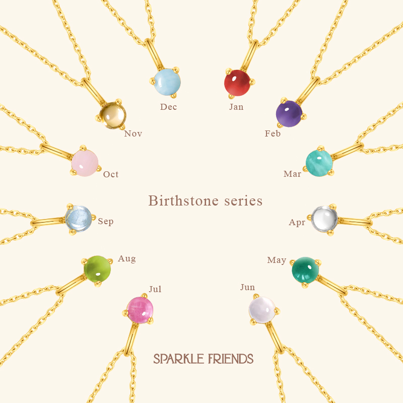 十二月生辰石原创设计宝石项链