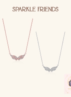 天使翅膀项链纯银女生礼物