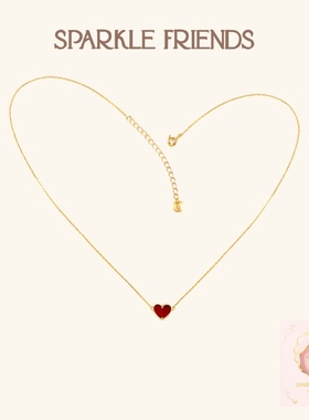SparkleFriends红玛瑙爱心项链女