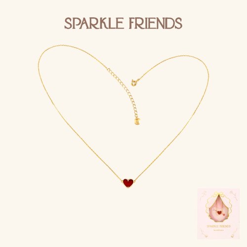 SparkleFriends红玛瑙爱心项链女