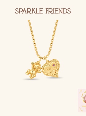 爱心小熊项链一款两戴女生礼物