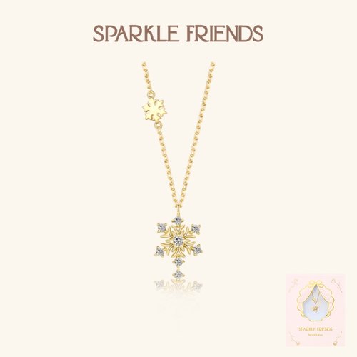 浪漫雪花项链纯银女生礼物