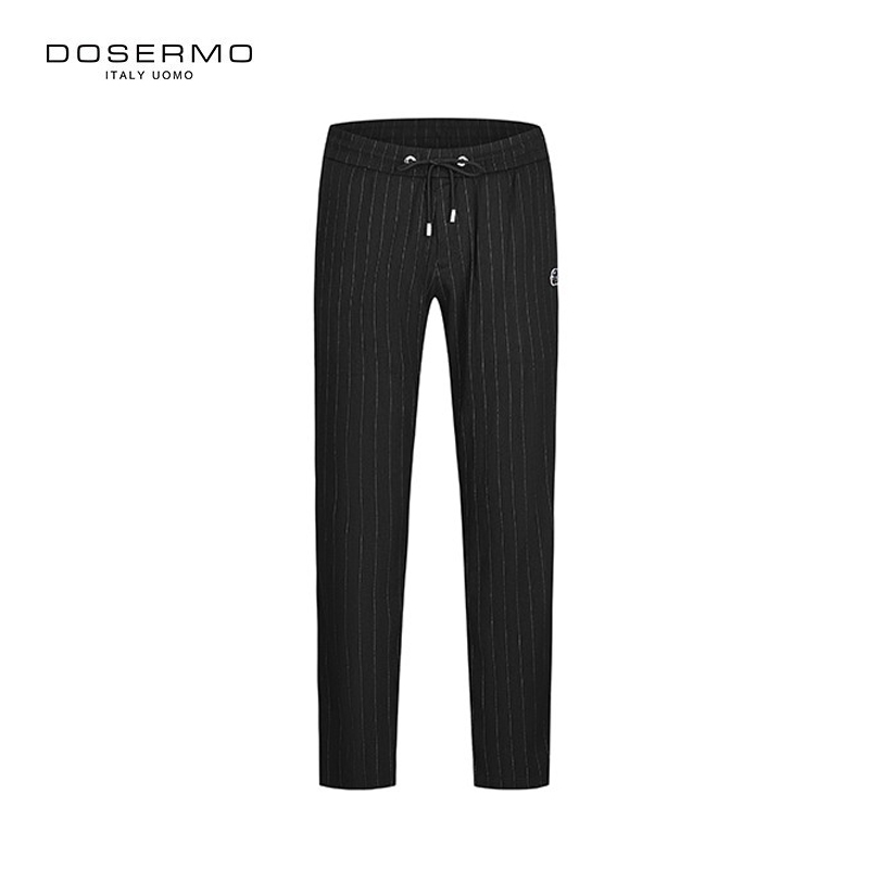 DOSERMO丹西摩男士春季百搭條紋刺繡西褲休閑褲060621573