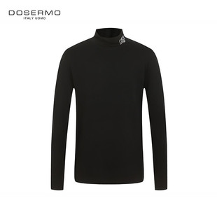 丹西摩（DOSERMO）轻奢男装半高领长袖T恤烫钻装饰男士秋冬打底衫