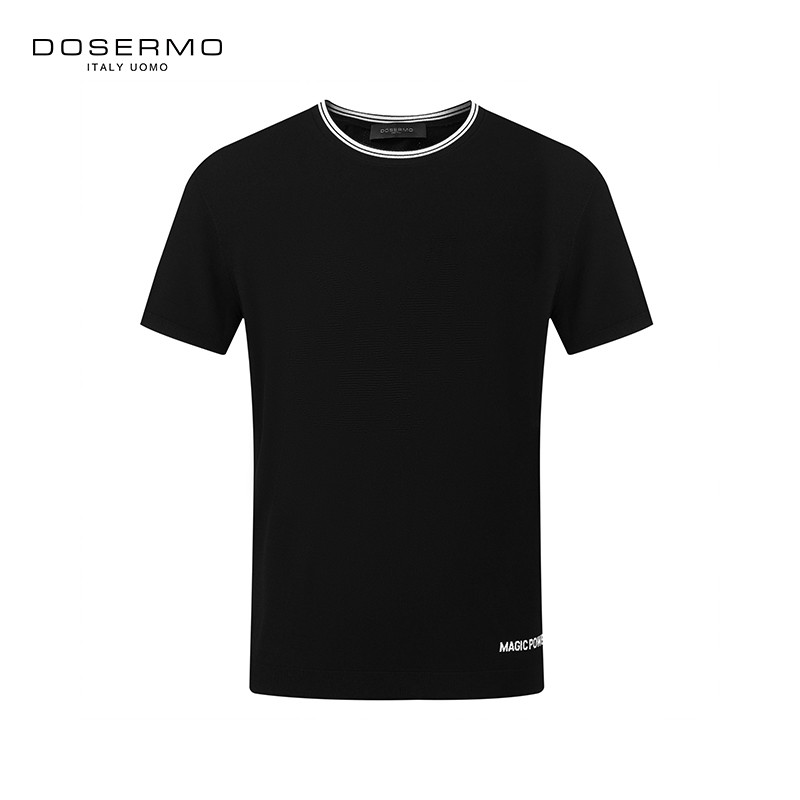 DOSERMO丹西摩輕奢男裝春夏透氣短袖針織T恤圓領(lǐng)修身062231429