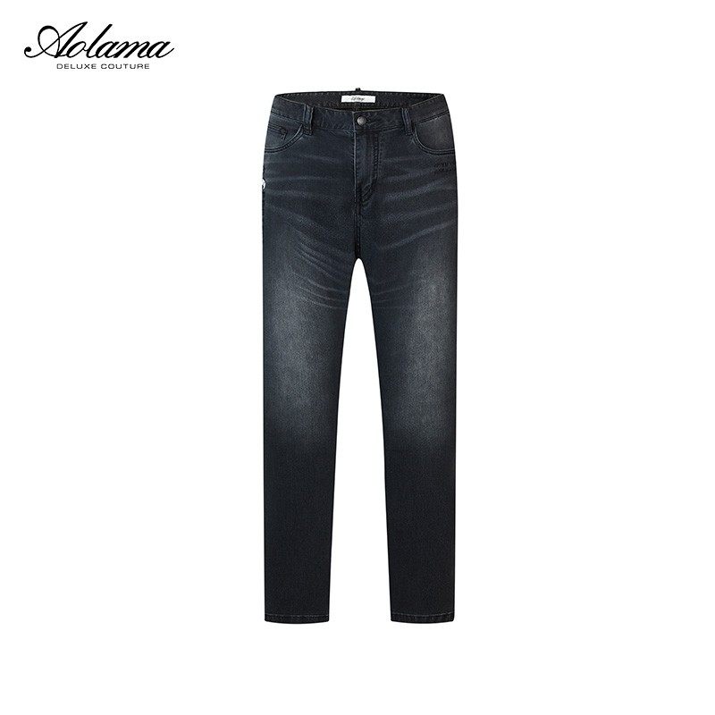 AOLAMA奥拉玛男装轻奢春牛仔裤时尚简约直筒修身080531034