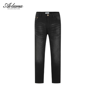 AOLAMA奥拉玛烫钻直筒牛仔裤