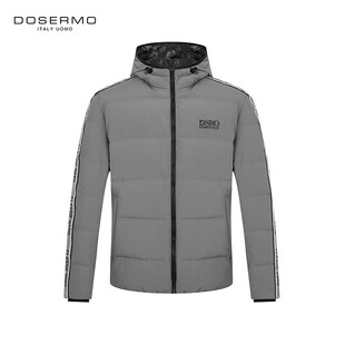 DOSERMO丹西摩男装轻奢冬季条纹撞色拼接白鸭绒羽绒服061544703