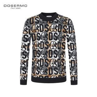 丹西摩（DOSERMO）轻奢羊毛衫圆领厚款羊绒衫针织提花打底衫