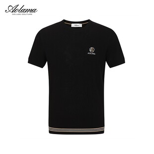 AOLAMA奥拉玛男装春新款时尚字母烫钻短袖T恤082241407