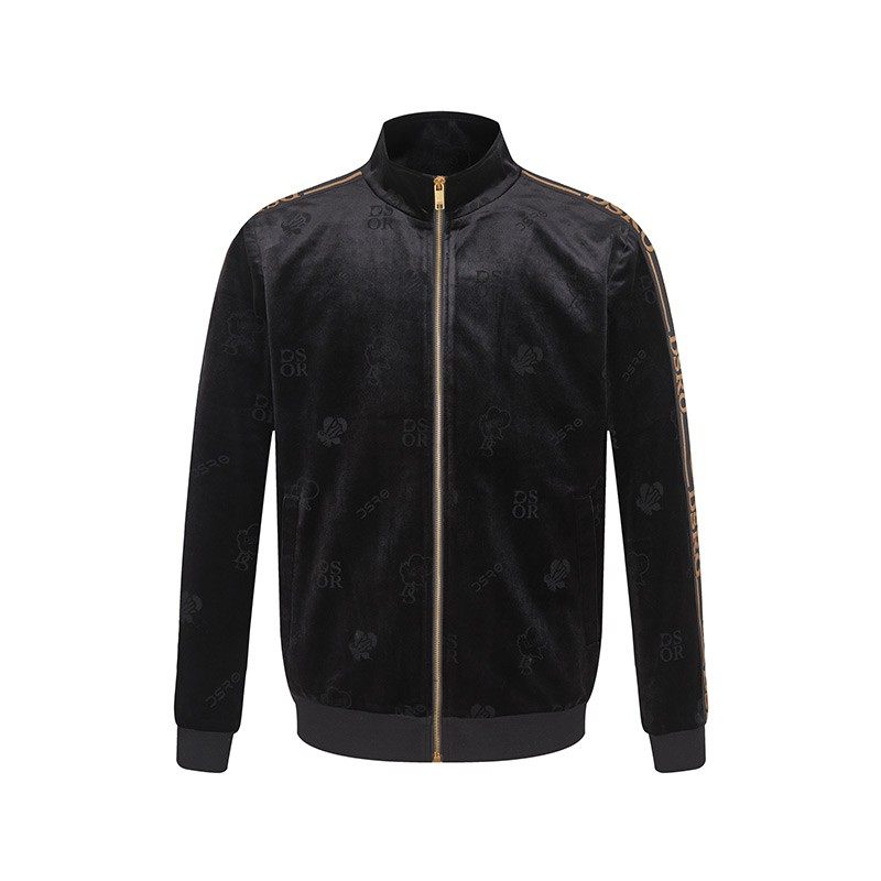 DOSERMO丹西摩丝绒提花拼接夹克