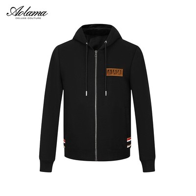AOLAMA奥拉玛男装秋季加厚连帽轻奢夹克衫080723869