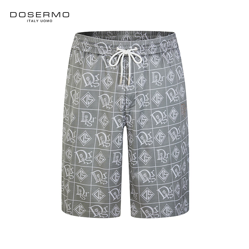 丹西摩（DOSERMO）轻奢男装休闲短裤提花烫钻工艺男士休闲裤