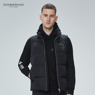 DOSERMO丹西摩男装轻奢冬季白鸭绒提花植绒马甲羽绒服061544730