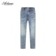 薄镭射绕花烫钻水洗牛仔裤 AOLAMA奥拉玛男士 春新款 080551184