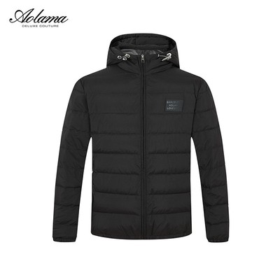 AOLAMA奥拉玛男装轻奢冬季时尚纯色潮流带帽羽绒服081534597