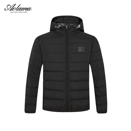 AOLAMA奥拉玛男装轻奢冬季时尚纯色潮流带帽羽绒服081534597
