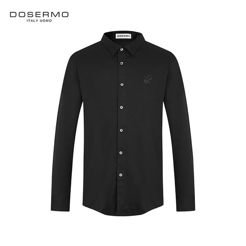 DOSERMO丹西摩男装秋冬新品刺绣烫钻正装青年长袖衬衫衬衣