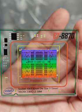 intel英特尔至强xeon E7 8870CPU晶圆摆件集成电路芯片半导体滴胶