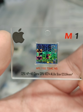 苹果M1 CPU核心晶圆芯片摆件钥匙扣 亚克力