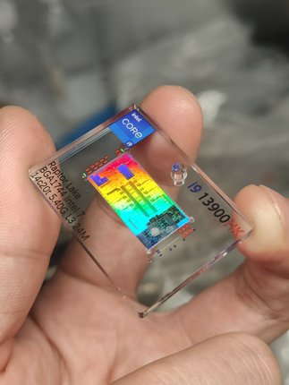 英特尔i9 13900hk CPU晶圆核心亚克力滴胶摆件