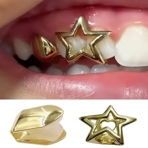 爱心双颗镂空双拼牙套