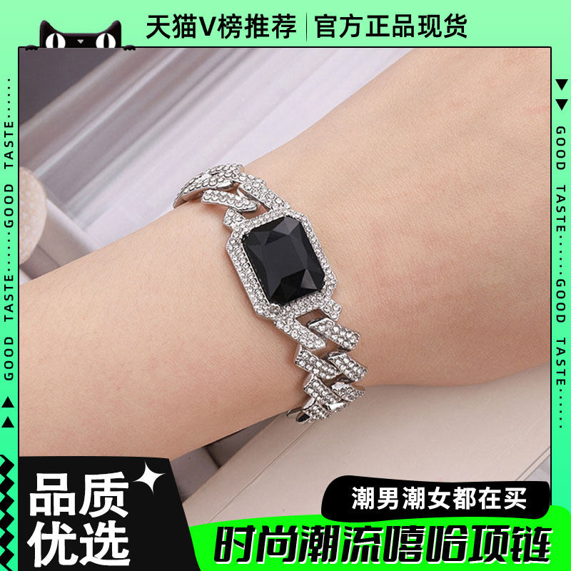 欧美INS复古大宝石古巴手链