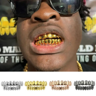 欧美潮流热卖六牙八牙Hiphop嘻哈装饰牙套全光面teeth grills牙套