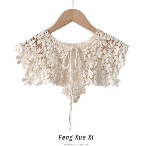 夏季纯色蕾丝外搭小披肩衣领花边