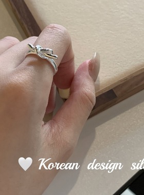 SASA银绳结亮银饰品戒指/指环