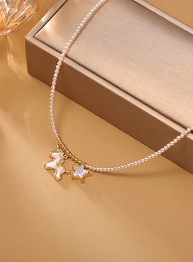 无珍珠母贝圆珠链珍珠项链项链