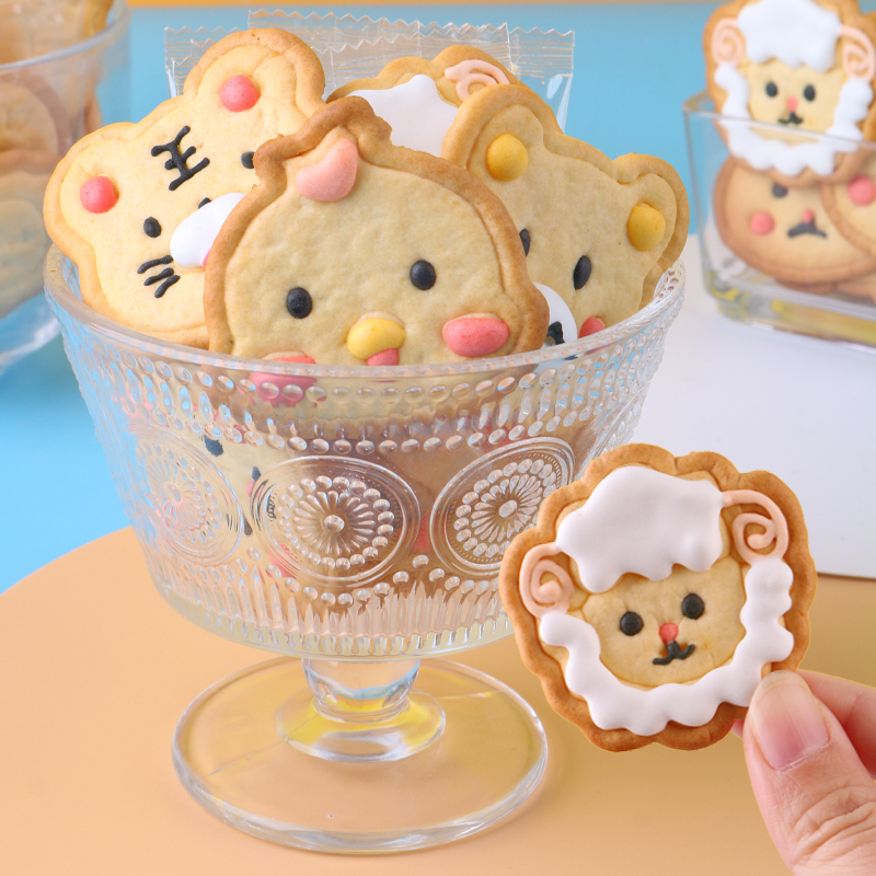 高颜值动物造型糖霜裱花饼干儿童学生奖励卡通小饼干零食蛋糕装饰