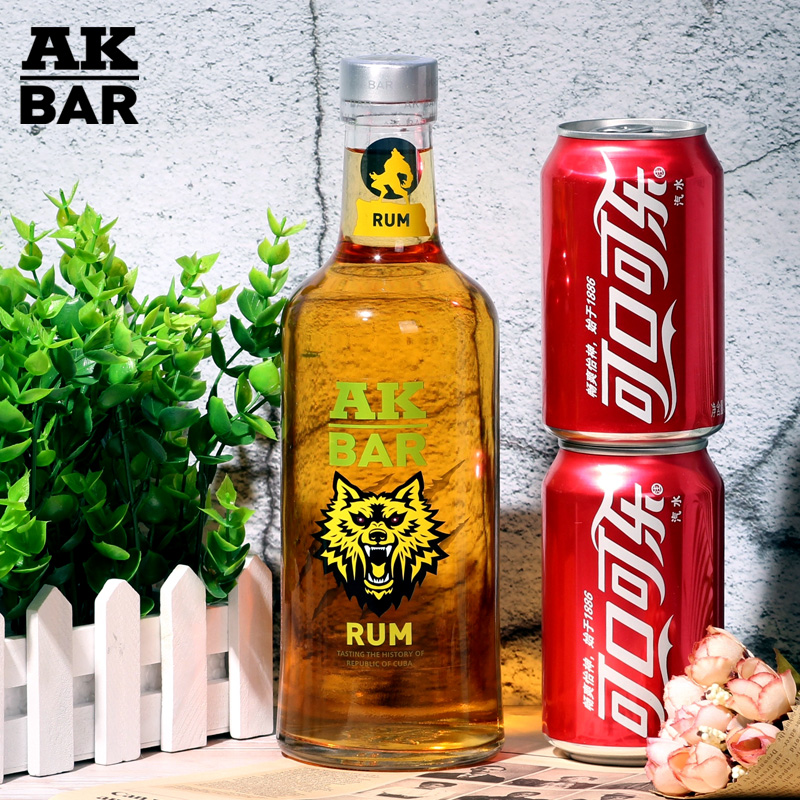AKBAR洋酒 金朗姆酒 烘焙甘蔗酒 鸡尾酒调酒基酒 700ml 40度