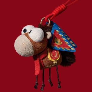 一马当先2026马年吉祥物生肖毛绒玩偶旗开得胜公仔小马挂件礼物