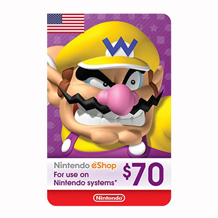 Nintendo eShop credit $70美金充值卡美版任天堂Switch WiiU 3DS