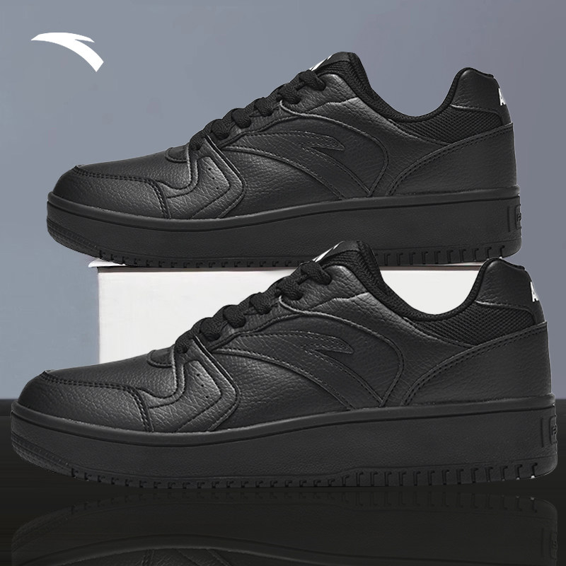 安踏板鞋男鞋黑色鞋子2026冬季新款潮流厚底增高小灵感运动休闲鞋